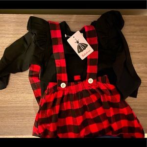 Girls Red Buffalo Plaid Dress